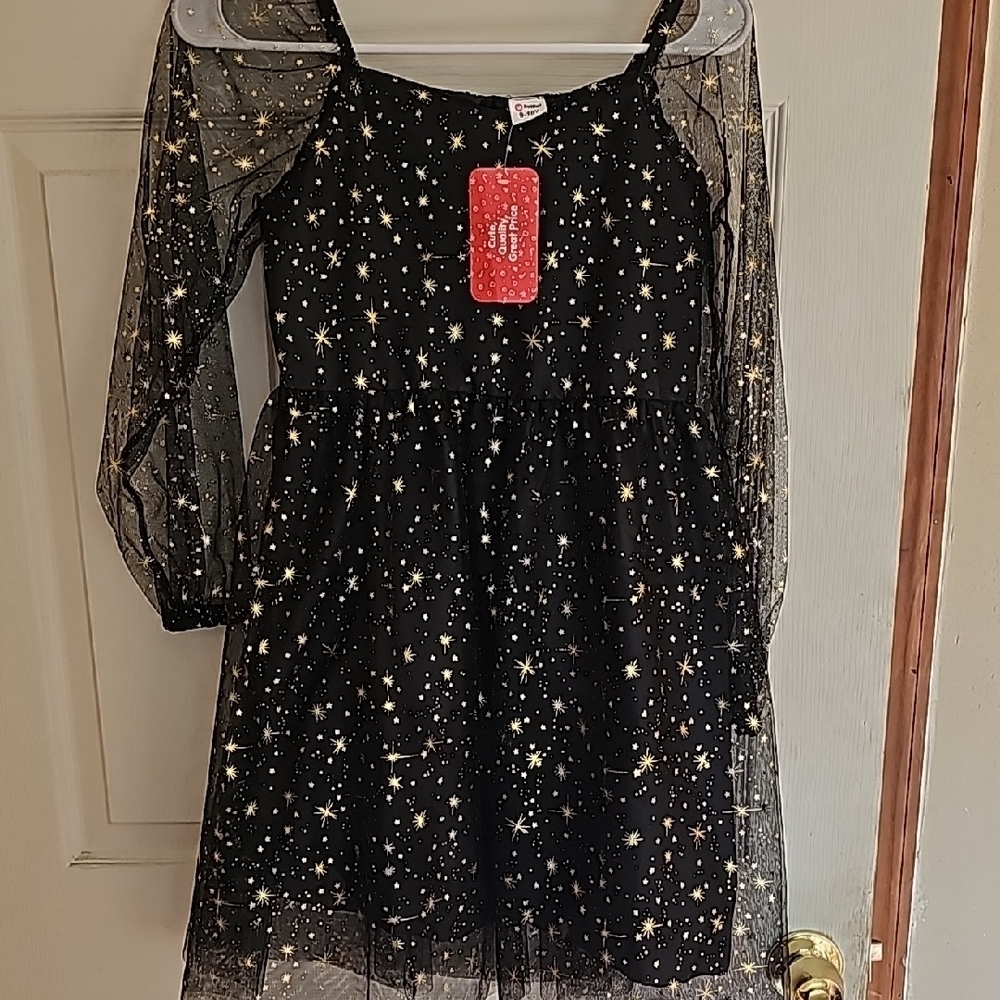 Black Starry Mesh Dress